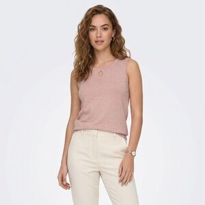 Jacob Soft Pink Keyhole Sleeveless Top Size Small